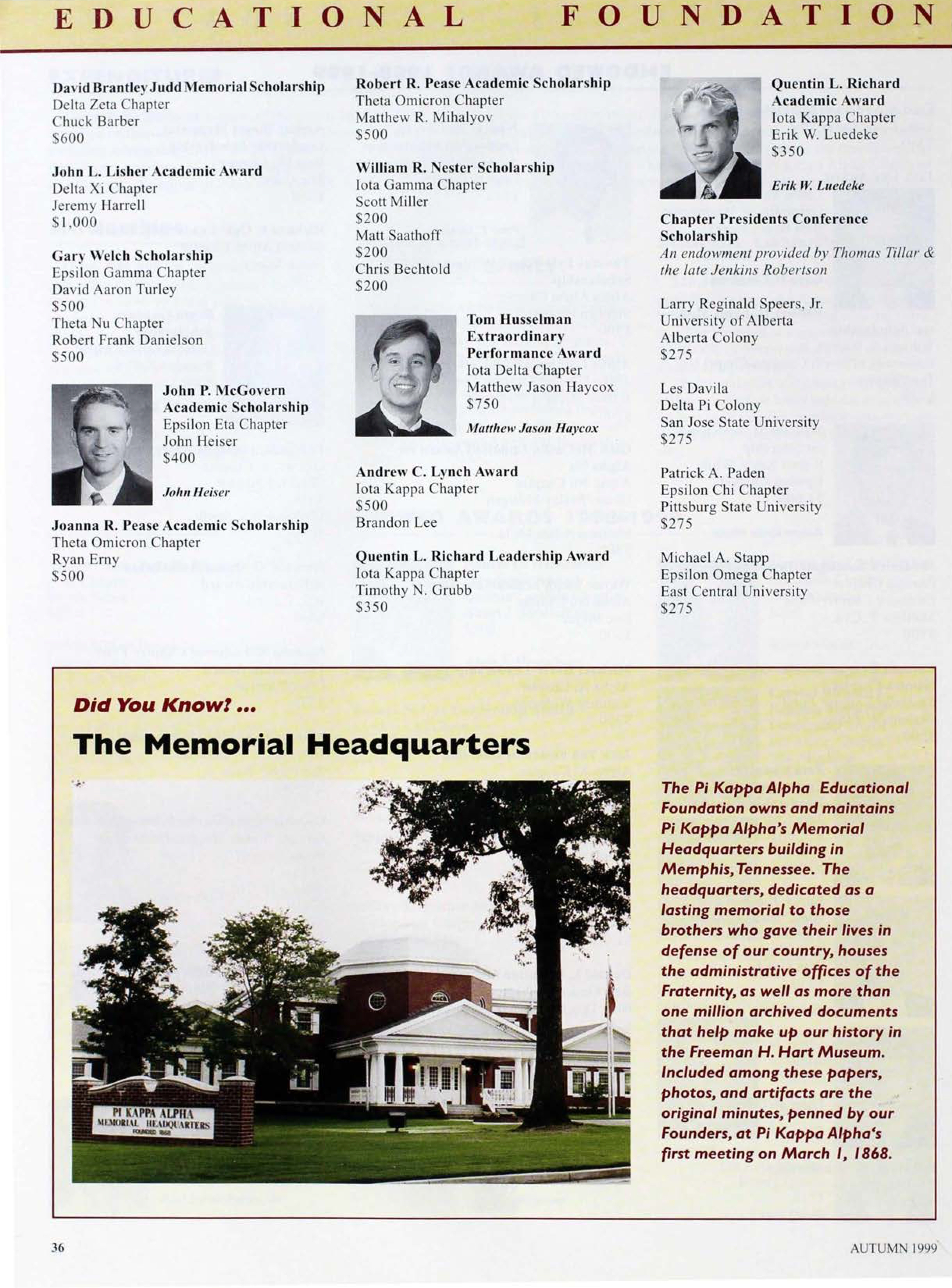 Did You Know?...The Memorial Headquarters